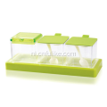 Groene plastic kruidenpot set